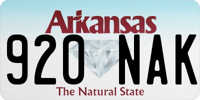 AR license plate 920NAK