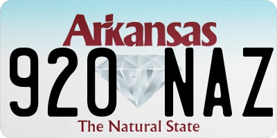 AR license plate 920NAZ