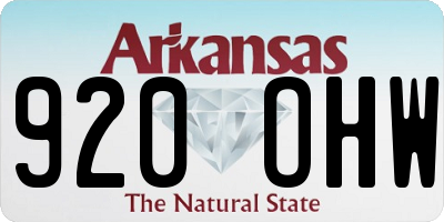 AR license plate 920OHW