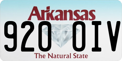 AR license plate 920OIV