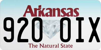 AR license plate 920OIX