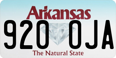 AR license plate 920OJA