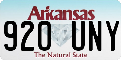 AR license plate 920UNY