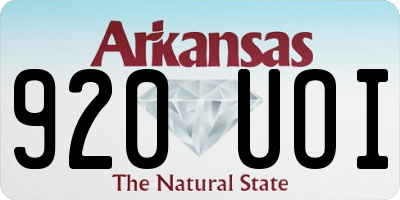 AR license plate 920UOI