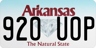 AR license plate 920UOP