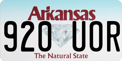 AR license plate 920UOR