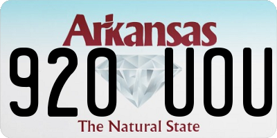 AR license plate 920UOU