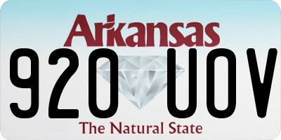 AR license plate 920UOV
