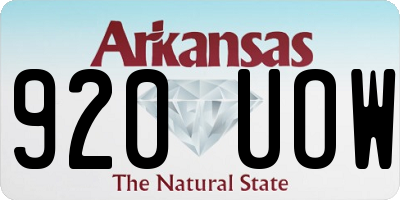 AR license plate 920UOW