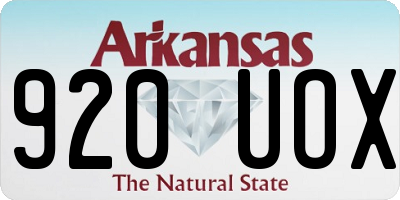 AR license plate 920UOX