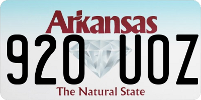 AR license plate 920UOZ