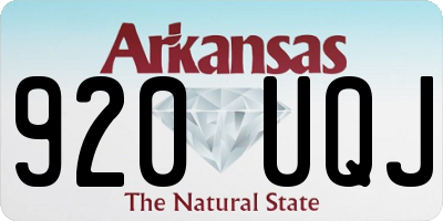 AR license plate 920UQJ
