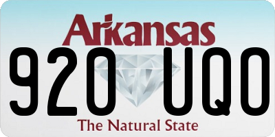 AR license plate 920UQO