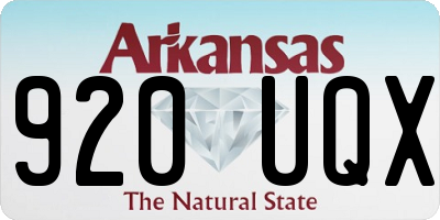 AR license plate 920UQX