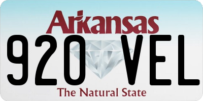 AR license plate 920VEL