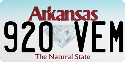 AR license plate 920VEM