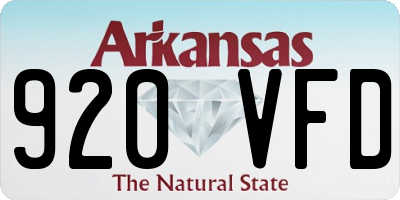 AR license plate 920VFD