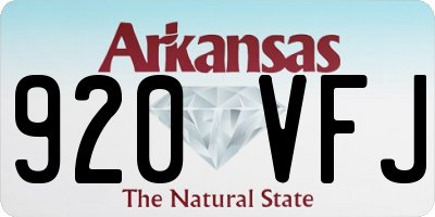 AR license plate 920VFJ