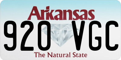AR license plate 920VGC