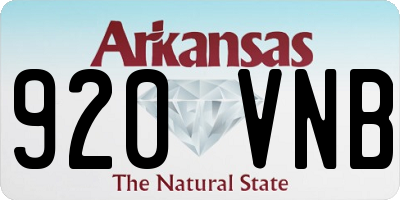 AR license plate 920VNB