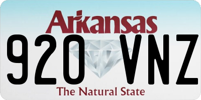 AR license plate 920VNZ