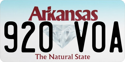 AR license plate 920VOA