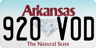 AR license plate 920VOD