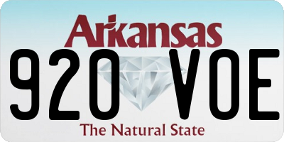 AR license plate 920VOE