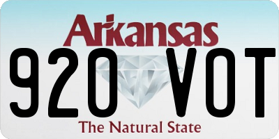 AR license plate 920VOT