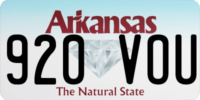 AR license plate 920VOU