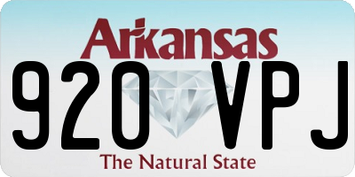AR license plate 920VPJ