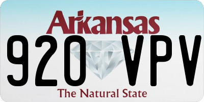 AR license plate 920VPV