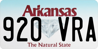 AR license plate 920VRA