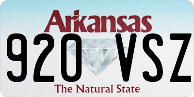 AR license plate 920VSZ