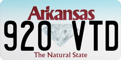 AR license plate 920VTD