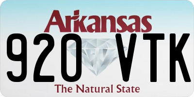 AR license plate 920VTK
