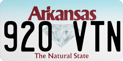 AR license plate 920VTN