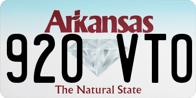 AR license plate 920VTO