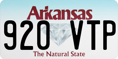 AR license plate 920VTP