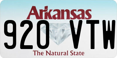 AR license plate 920VTW