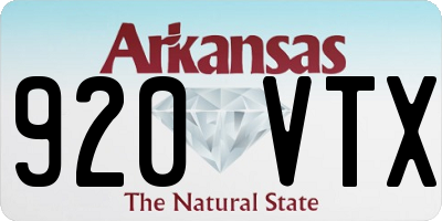 AR license plate 920VTX