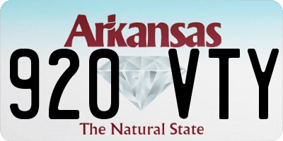 AR license plate 920VTY