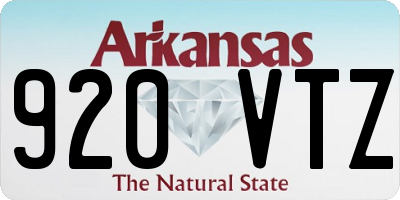 AR license plate 920VTZ
