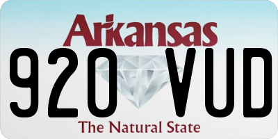 AR license plate 920VUD