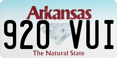 AR license plate 920VUI