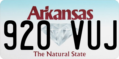 AR license plate 920VUJ
