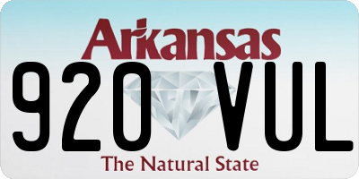 AR license plate 920VUL