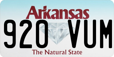 AR license plate 920VUM