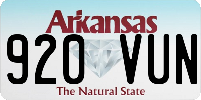 AR license plate 920VUN