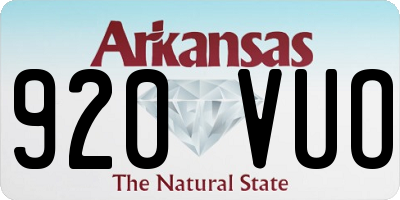 AR license plate 920VUO